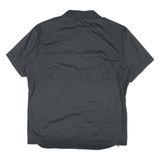 NIKE Mens Black Volleyball Track Jacket L Nylon Plain Short Sleeve Zip