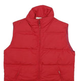 NORTHWEST TERRITORY Mens Red Sleeveless Jacket S Polyester Blend Plain Zippered