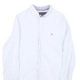 TOMMY HILFIGER Mens White Cotton Blend Shirt XS Classic Button-Down Collar