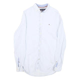 TOMMY HILFIGER Mens White Cotton Blend Shirt XS Classic Button-Down Collar
