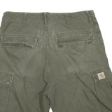 CARHARTT Mens Cargo Shorts Green L W36 Cotton Blend Durable Workwear