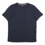TOMMY HILFIGER Mens Navy Blue T-Shirt M Short Sleeve Crew Neck Pocket Logo