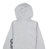 ADIDAS Womens Grey Hoodie L Full Zip Printed Logo Cotton Blend Casual