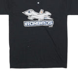 RUSSELL ATHLETIC Mens Black Ironbirds Graphic T-Shirt M Short Sleeve Crew Neck