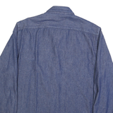 FAZE APPAREL Mens Blue Contrast Detail Cotton Blend Shirt XL Button-Down Casual
