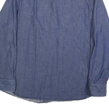 FAZE APPAREL Mens Blue Contrast Detail Cotton Blend Shirt XL Button-Down Casual