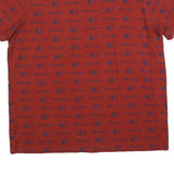 CHAMPION Mens Red & Navy All Over Logo Graphic T-Shirt XL Short Sleeve Crew Neck