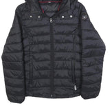 NAPAPIJRI Womens Black Lightweight Puffer Jacket M Polyester Blend Hooded Zip