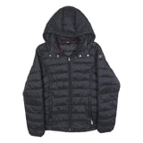 NAPAPIJRI Womens Black Lightweight Puffer Jacket M Polyester Blend Hooded Zip