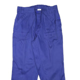 Relaxed Fit Mens Cotton Blend Blue Workwear Trousers W35 L28 Pocketed Zip
