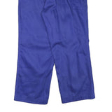 Relaxed Fit Mens Cotton Blend Blue Workwear Trousers W35 L28 Pocketed Zip