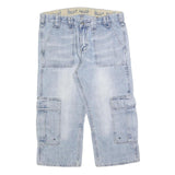 IDIOT 98 86 Mens Light Blue Cargo Cotton Blend Shorts M W32 Utility Summer