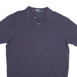 POLO RALPH LAUREN Mens Navy Blue Green Pony Short Sleeve Plain L Cotton Polo