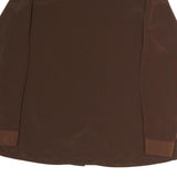 SUSAN GRAVER Womens Brown Long Sleeve Collared Top L Polyester Classic Shirt