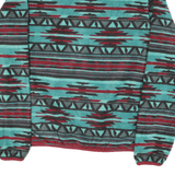 CINCH Mens Blue & Maroon Patterned Pullover Jumper Crew Neck Regular L Nylon