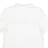 CALVIN KLEIN Mens White Polo Shirt M Cotton Blend Grey Striped Short Sleeve