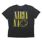 NIRVANA Mens Black Graphic T-Shirt L Short Sleeve Crew Neck Band Cotton Blend