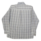 MARLBORO Mens Blue & Brown Check Shirt M Button-Down Collar Long Sleeve Casual