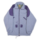 SUN-SET SPORTSWEAR Mens Blue & Purple Zip Jacket M Polyester Fleece Soft Warm