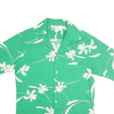 HATTIE Mens Green & White Floral Shirt M Summer Casual Cotton Short Sleeve