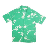HATTIE Mens Green & White Floral Shirt M Summer Casual Cotton Short Sleeve
