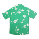 HATTIE Mens Green & White Floral Shirt M Summer Casual Cotton Short Sleeve