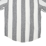 LEVI'S Mens Grey & White Striped Shirt M Cotton Blend Casual Short Sleeve Summer