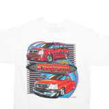 GILDAN Mens White L Graphic T-Shirt Short Sleeve Crew Neck Cotton