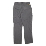 CARHARTT Mens Cotton Blend Grey Regular Cargo Trousers W36 L34 Workwear Utility