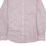 TOMMY HILFIGER Mens Red & White Shirt L Classic Fit Cotton Long Sleeve Button