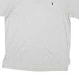POLO RALPH LAUREN Mens Light Grey Short Sleeve Plain L Cotton Blend Polo Shirt