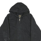 NOBLE OUTFITTERS Mens Black Cotton Blend Hooded Zip Jacket L Casual Workwear