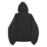 NOBLE OUTFITTERS Mens Black Cotton Blend Hooded Zip Jacket L Casual Workwear