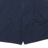 IZOD Womens Shorts Navy Blue Casual S W25 Cotton Blend Pleated