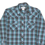 WRANGLER Mens Blue & Black Check Shirt L Western Style Casual Cotton Blend
