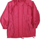 Womens Red Hooded Zip Jacket M Polyester Blend Plain Lightweight Casual