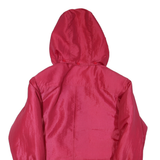 Womens Red Hooded Zip Jacket M Polyester Blend Plain Lightweight Casual