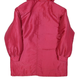 Womens Red Hooded Zip Jacket M Polyester Blend Plain Lightweight Casual