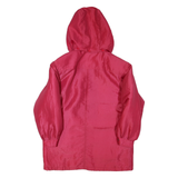 Womens Red Hooded Zip Jacket M Polyester Blend Plain Lightweight Casual