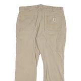 CARHARTT Mens Relaxed Beige Cotton Blend Zip Trousers W34 L27 Workwear Utility