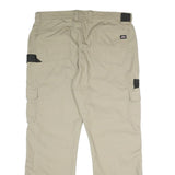DICKIES Mens Cotton Blend Beige Regular Straight Trousers W36 L30 Workwear Zip
