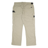 DICKIES Mens Cotton Blend Beige Regular Straight Trousers W36 L30 Workwear Zip