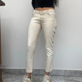 Guess Skinny Jeans - 32W UK 10 Beige Cotton