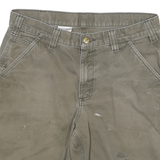 CARHARTT Mens Shorts Beige Casual Cotton Blend L W32 Durable Workwear