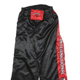 BUJUTSV Mens Polyester Blend Black & Red Relaxed Trousers W28 L32 Track