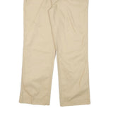 TOP Mens Cotton Blend Beige Regular Fit Trousers W34 L28 Plain Zip Closure