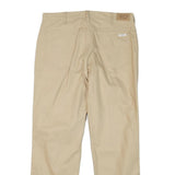 TOP Mens Cotton Blend Beige Regular Fit Trousers W34 L28 Plain Zip Closure