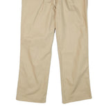 TOP Mens Cotton Blend Beige Regular Fit Trousers W34 L28 Plain Zip Closure