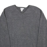 CALVIN KLEIN JEANS Mens Grey Plain Jumper V-Neck Basic Knit L Cotton Blend
