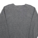 CALVIN KLEIN JEANS Mens Grey Plain Jumper V-Neck Basic Knit L Cotton Blend